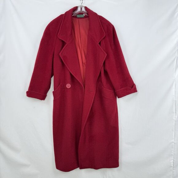 Harvé Benard Vintage Style Red Wool Coat Double Breasted Women’s XL USA - Picture 10 of 16